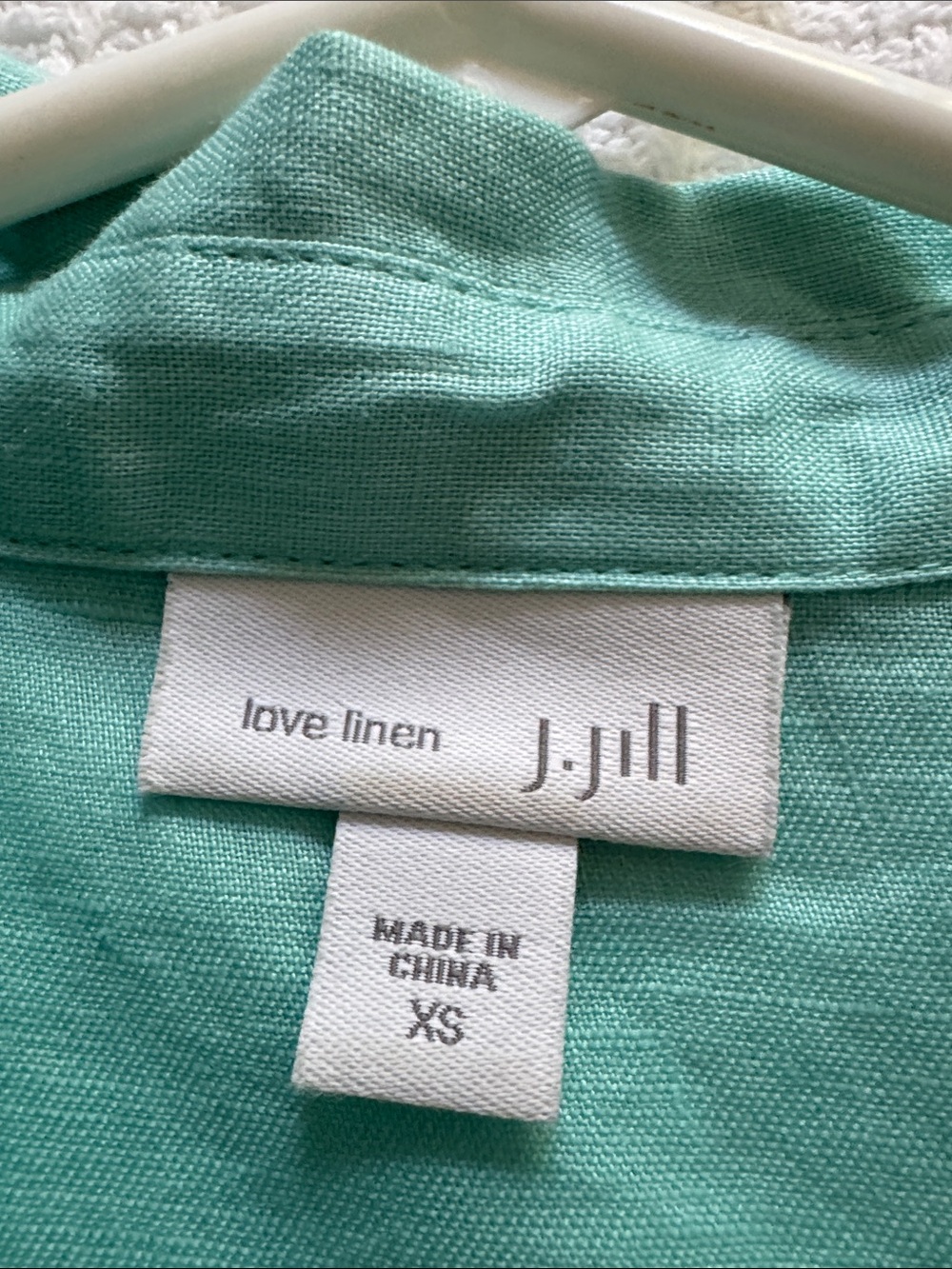 J. Jill Aqua Linen Button-Front Tunic - Picture 3 of 4